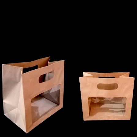 

5 Pcs Paperbag Mika Brownies Goodie Bag Kotak Box Bolu Gulung Tas Jinjing Polos Packaging Hampers Size 25x15x23 cm