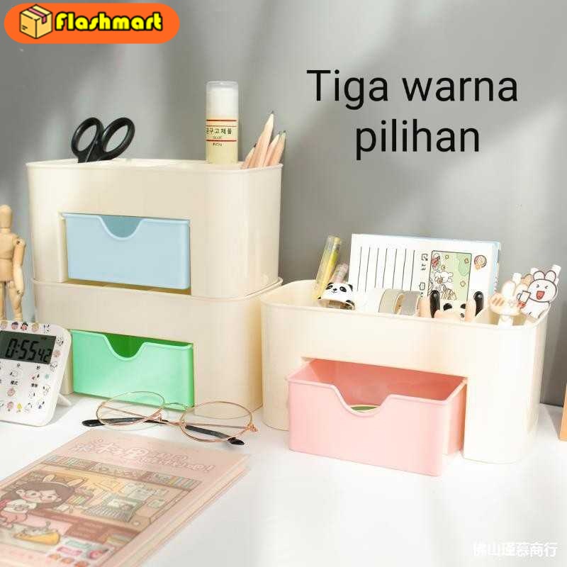 Flashmart Kotak Organizer Kosmetik Perhiasan Rak Make Up Gray / Pink