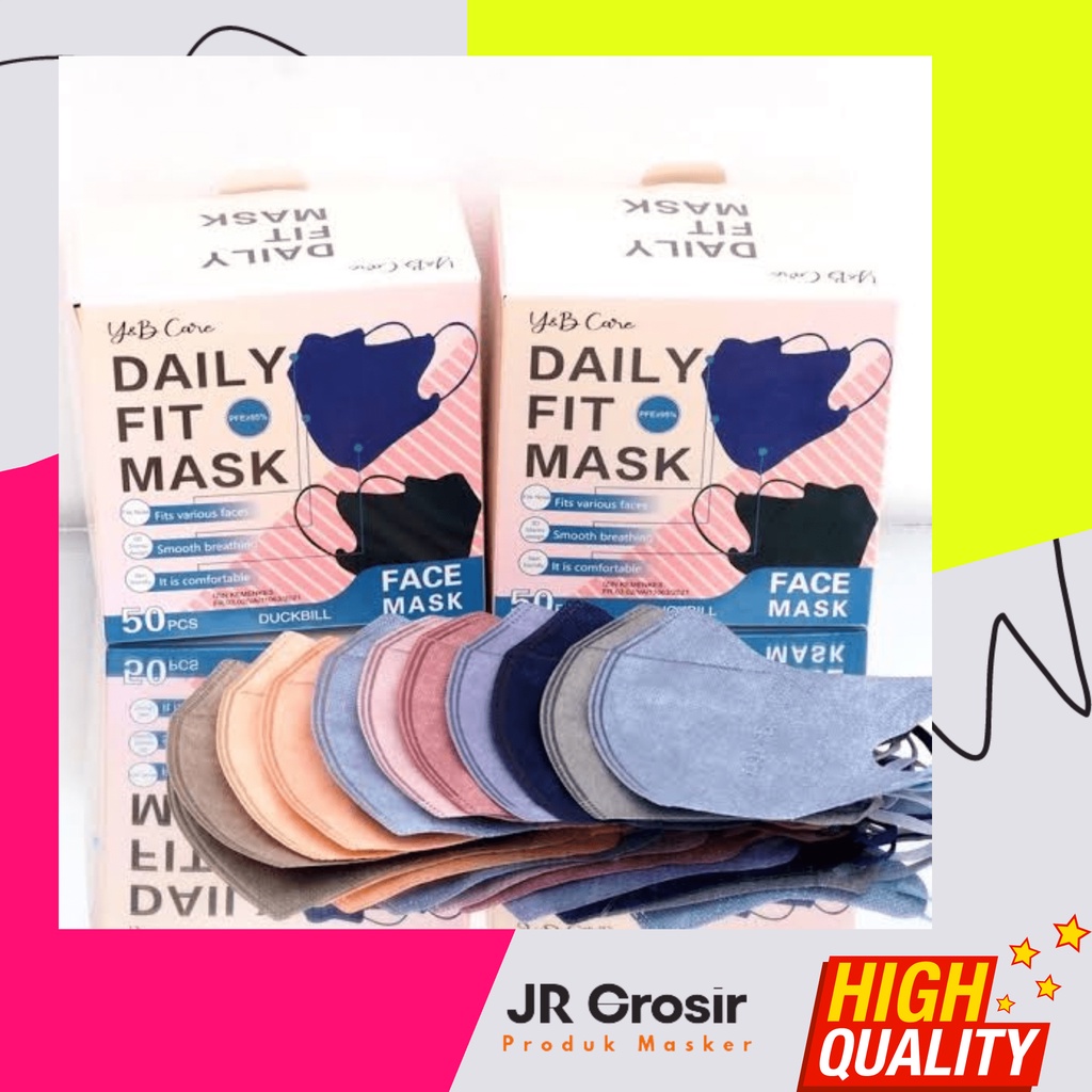 Jual Masker Duckbill Y&B Warna Mix Isi 50 Pcs | Shopee Indonesia