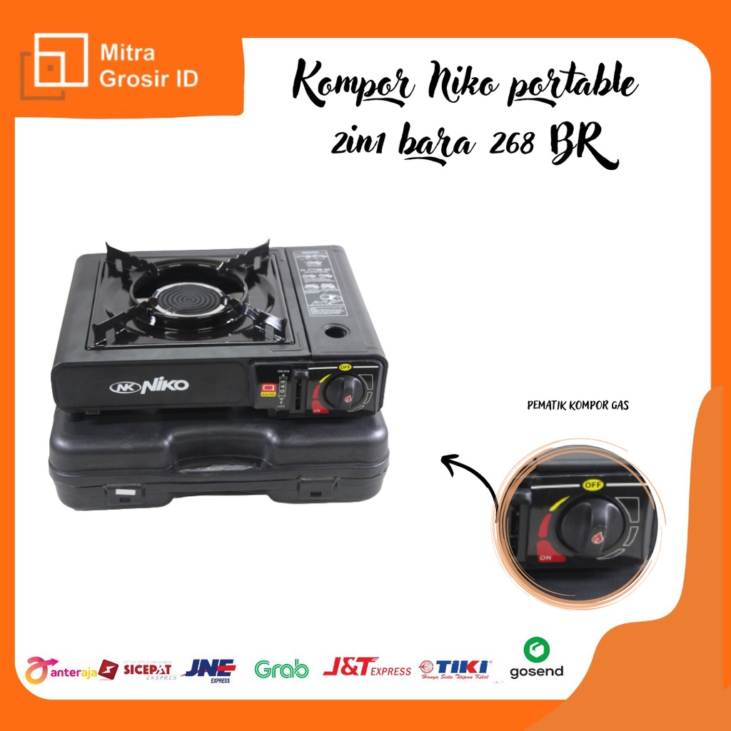 KOMPOR NIKO PORTABLE 2IN1 BARA 268BR