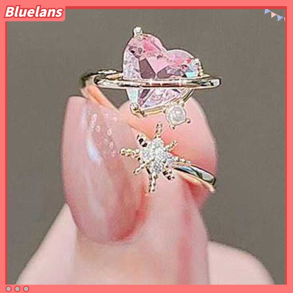 Cincin Berlian Imitasi Bentuk Hati Untuk Wanita