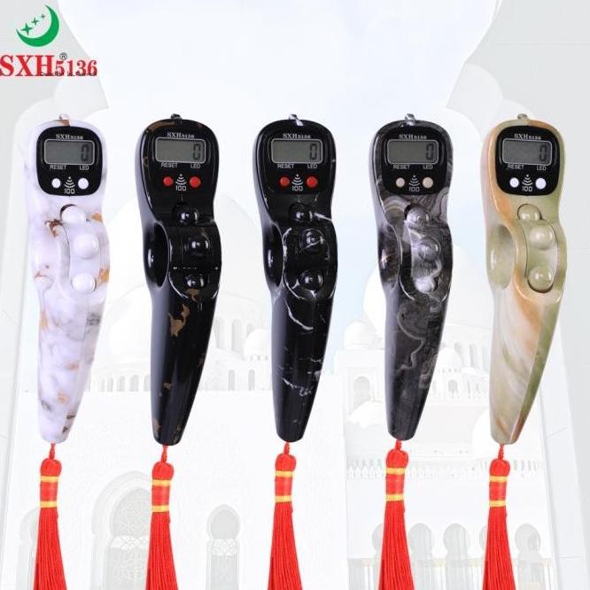 Tasbih Digital Motif Marmer Bunyi 100 + Lampu Led Premium Counter Cod Stormemey