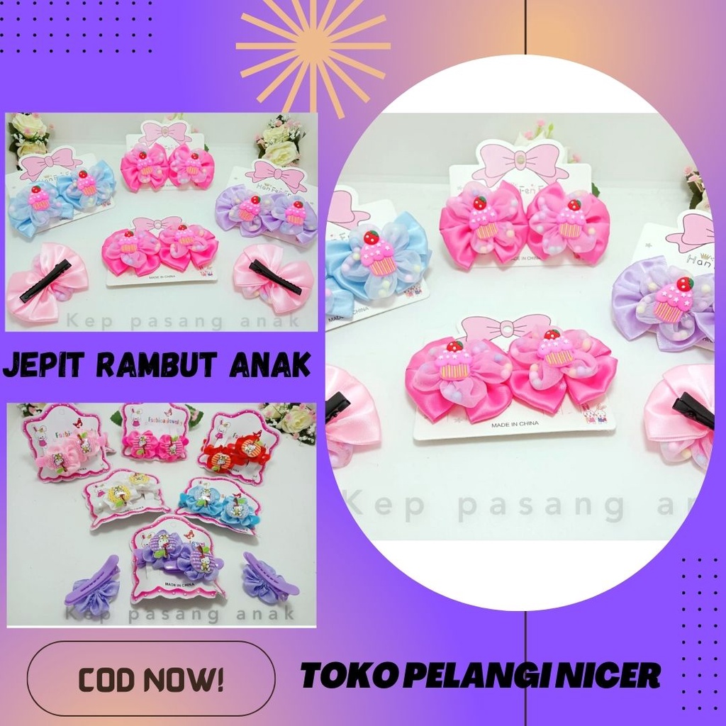 SEPASANG Jepit Rambut Anak Motif Karakter 1 Pasang isi 2 Pcs/Jepit Rambut Murah