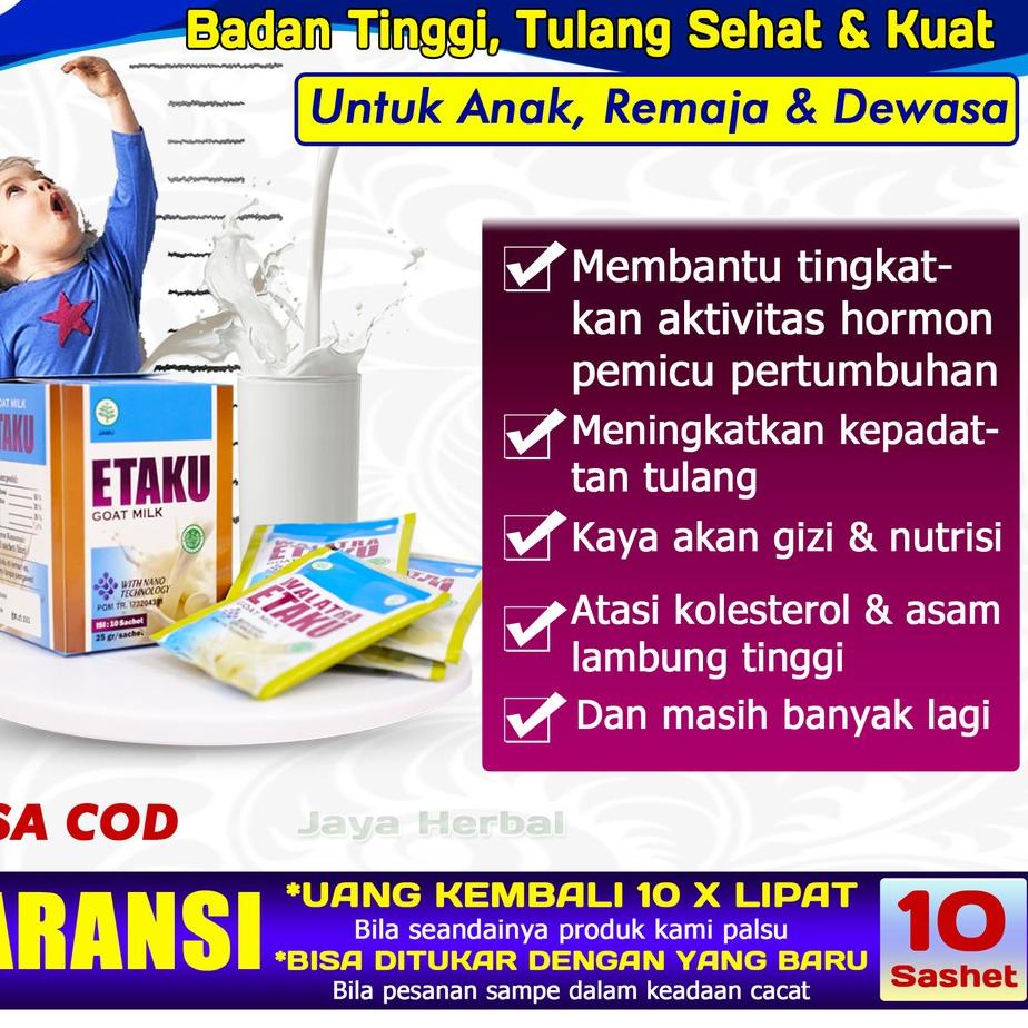 

artO4a4Z--Susu Peninggi Badan Anak & Dewasa Usia 1 2 3 4 5 Hingga 25 Tahun - ETAKU GOAT MILK 10 Sashet