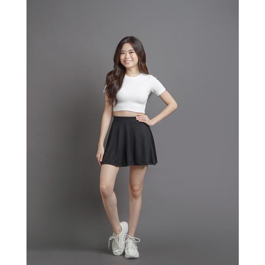 RB Rok Scuba Rok Mini Skirt Rok Pendek Rok Hitam Korean Style Olahraga zumba Senam