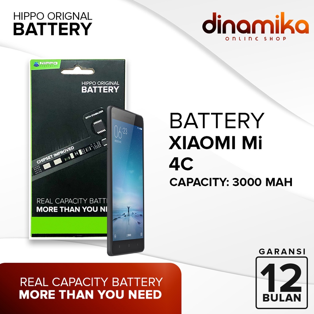 Hippo Baterai Battery XIAOMI xiao mi MI4C / BM35 - 3000 mAh