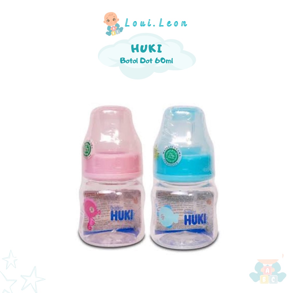 Huki Botol Shaped Bottle 60 ml l Huki Botol Susu Bayi Botol Dot Bayi