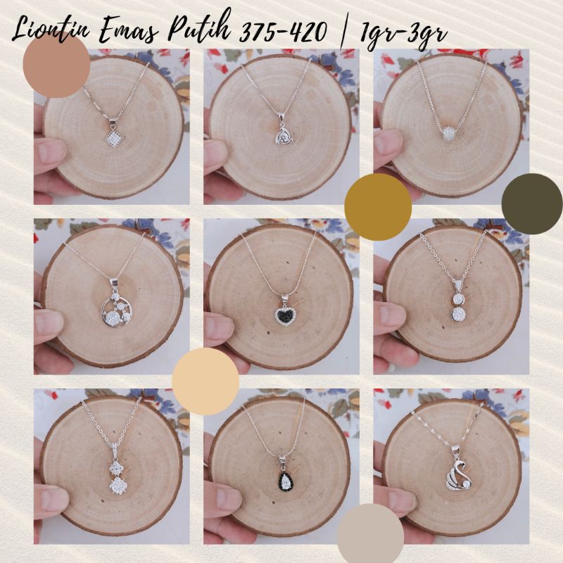 WAJIB TANYA STOK Realpic Liontin Emas Putih Asli Kadar 375 - 420 | 1gr-3gr | Part 3