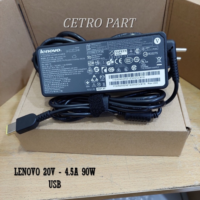 Adaptor Charger Laptop Lenovo (20v - 4.5a) USB BERGARANSI