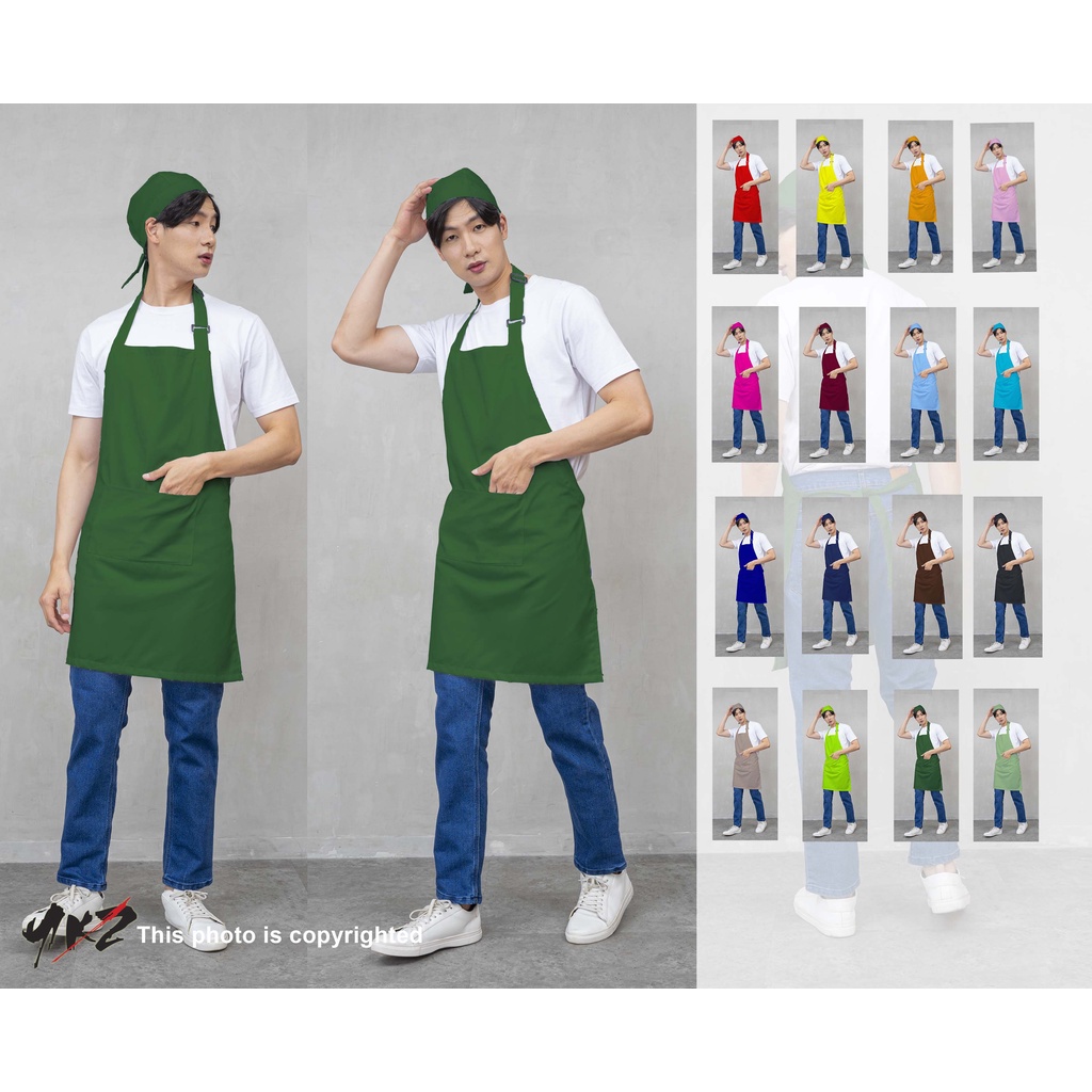 <apron>apron barista /clemek barista/celemek masak / apron kitchen / celemek dapur /apron polos warn