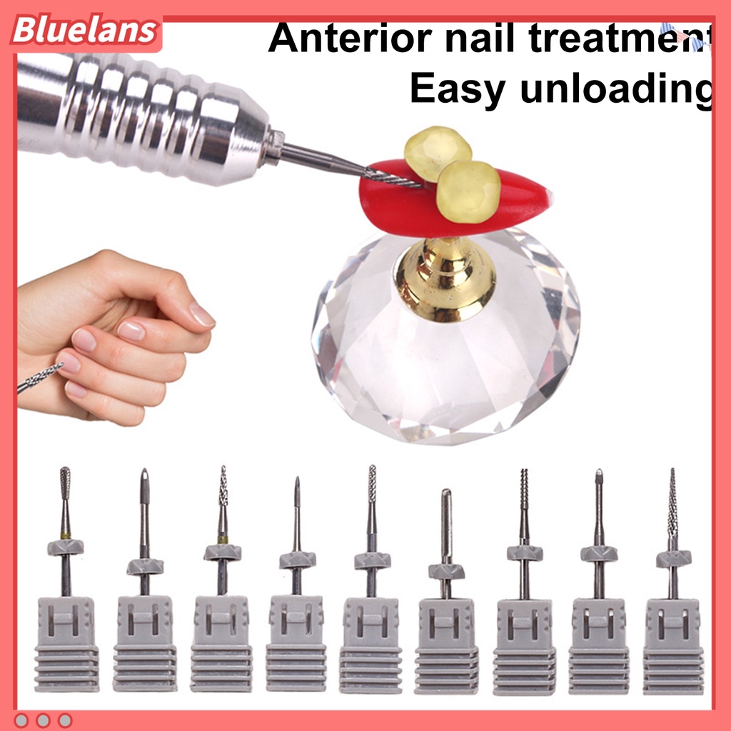 (In Stock) Kacamata Hitam Lensa Warna Warni ♡Mata Bor Kikir Kuku Bahan Tungsten Steel Tahan Lama Untuk Manicure Wanita