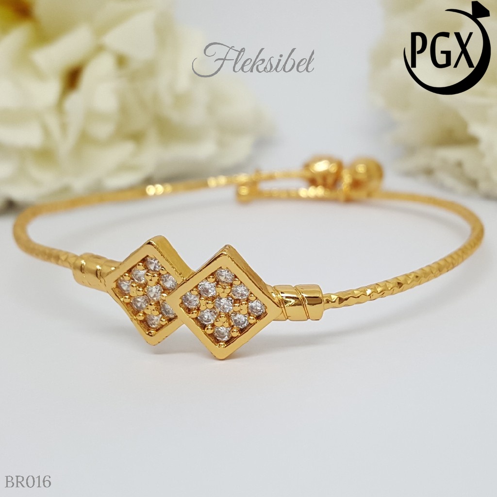 PGX Gelang Bangle Fleksibel Perhiasan Xuping Lapis Emas - BR016