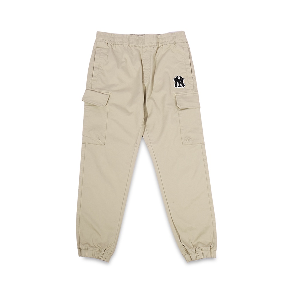 M7B NY Yankees Basic Cotton Cargo Track Pants Cream