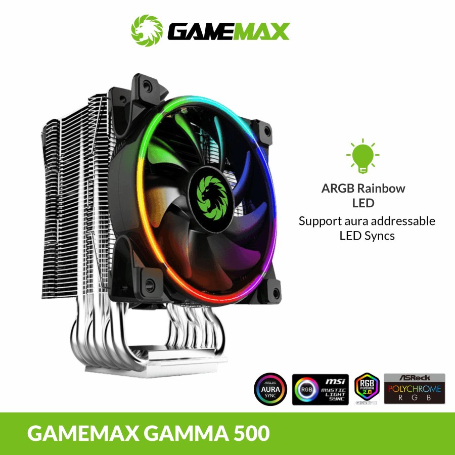 Gamemax Gamma 500 Rainbow CPU Coller - Garansi Resmi