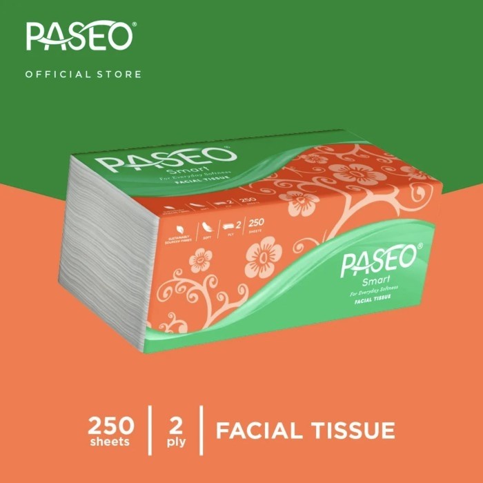 Tissue PASEO Smart 2 Ply Isi 250 Lembar Facial Tissue