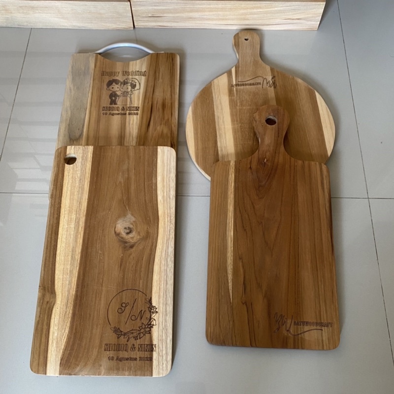 Custom Grafir Talenan Kayu Jati Wooden Cutting Jati