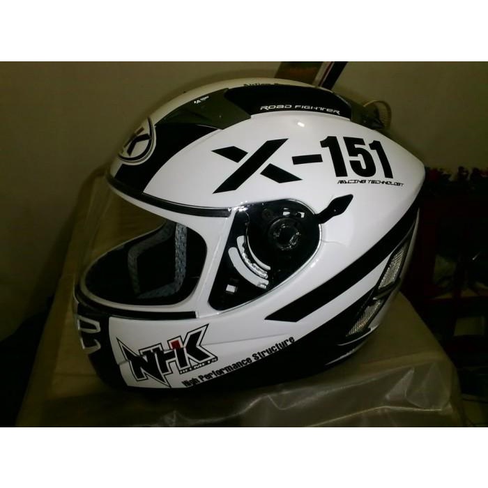 Helm NHK Terminator X-151 Starbase Visor White Black Fullface X151