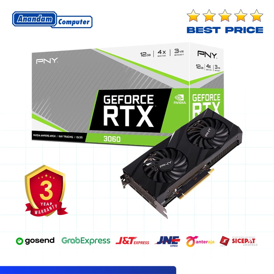 PNY Geforce RTX 3060 12GB DDR6 VERTO Dual Fan VGA Card