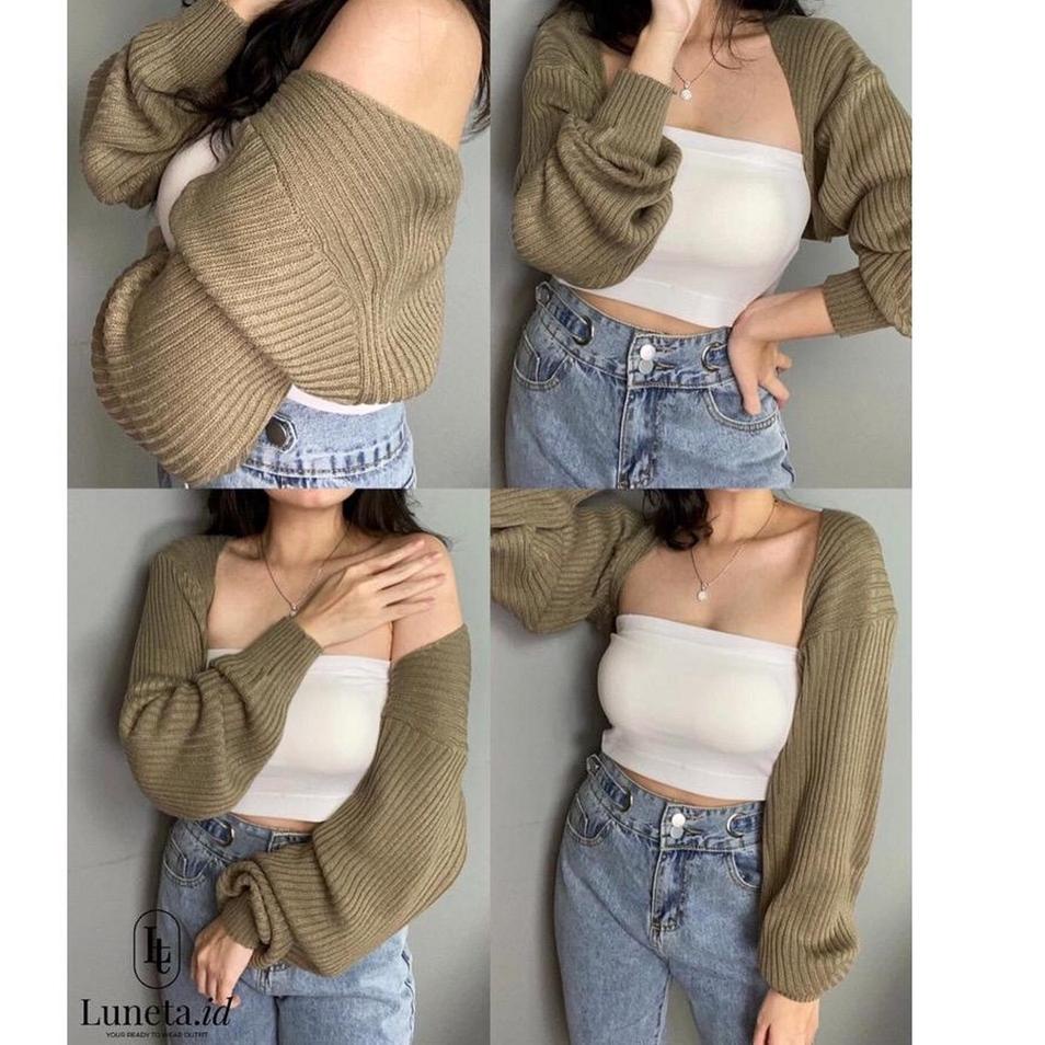 Langsung Atc LIAM OVERSIZE CROP CARDIGAN/Bolero Rajut Wanita Liam Oversize Crop