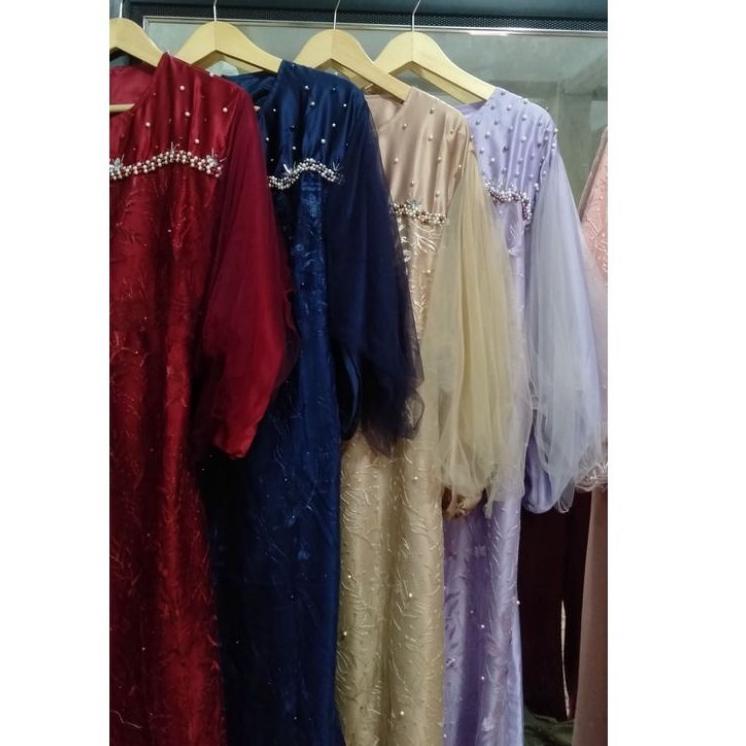TERMURAH LUNA DRESS BROKAT KOMBINASI / FASHION MUSLIM WANITA / GAMIS BROKAT TERBARU
