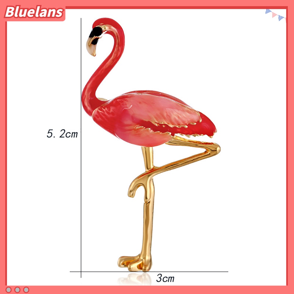 Bluelans Red Enamel Flamingo Bird Brooches Pin Breastpin Women Animal Scarf Dress Jewelry