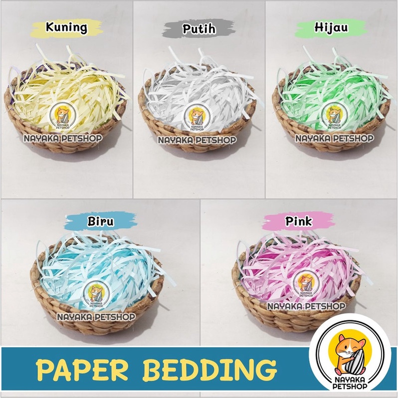 Paper Bedding 100 gr Dekorasi Kandang Alas Kandang Hamster Serutan Kertas Serut Cacah Sarang Hewan Bukan Serbuk Kayu