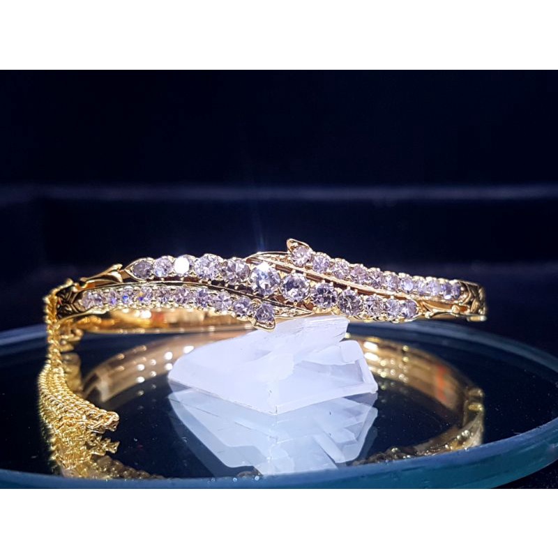 Gelang Bangle emas kuning berlian banjar Natural