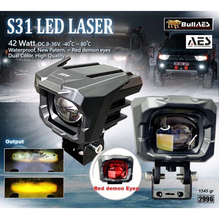 Lampu Tembak Laser S31 LED Devil Eye Sorot hi loo beam SEPASANG