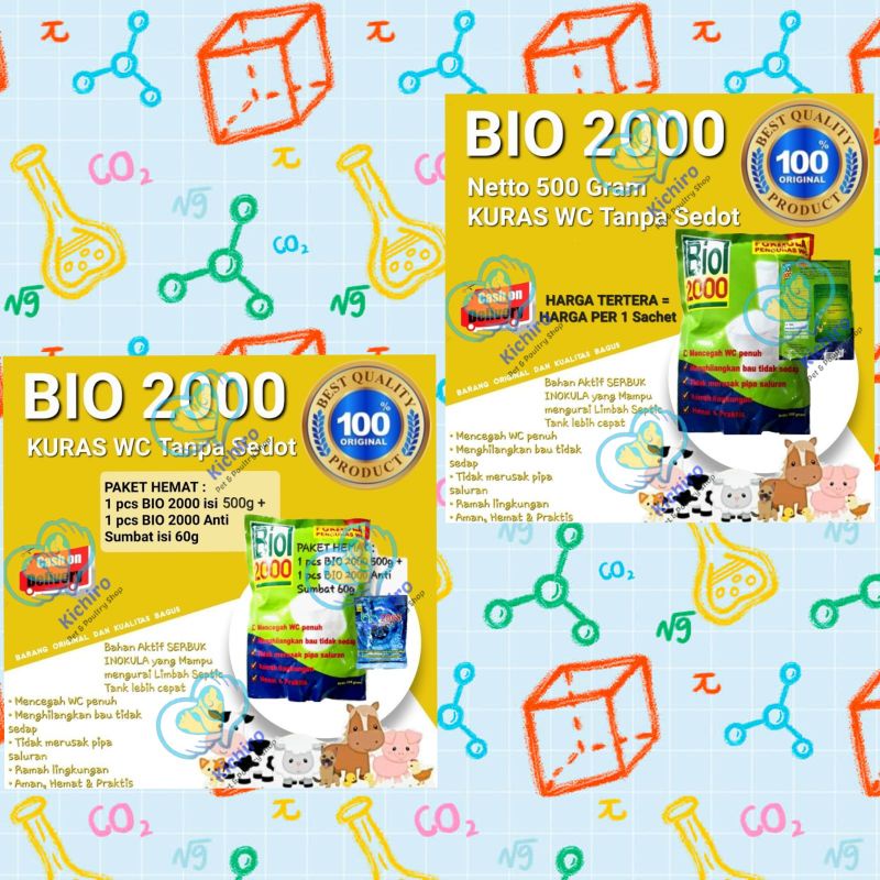Bio 2000 Penguras WC isi 500 gram / Kuras WC + Anti Sumbat Pipa, Bio2000 Mencegah WC Penuh