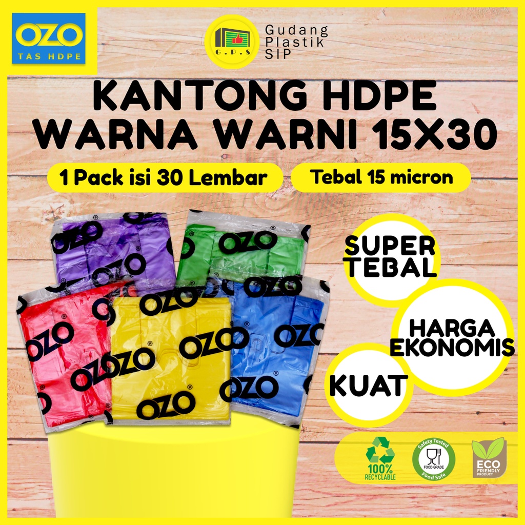 Kantong Plastik Kresek Warna-Warni Tebal UK 15x30 HDPE