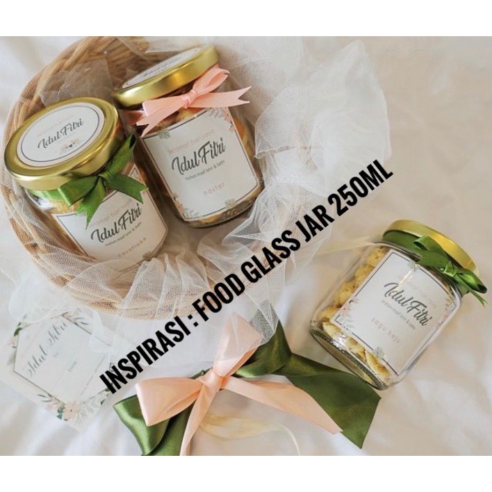 Jar kaca 250 ml / botol kaca selai / toples kecil kaca untuk sambal sambel 250 ml 100% baru import T