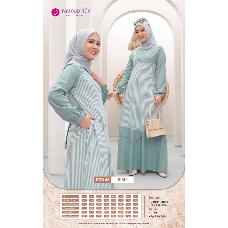 Baju  Gamis Wanita  Katun / Rauna GD -48 / Fashion Muslim