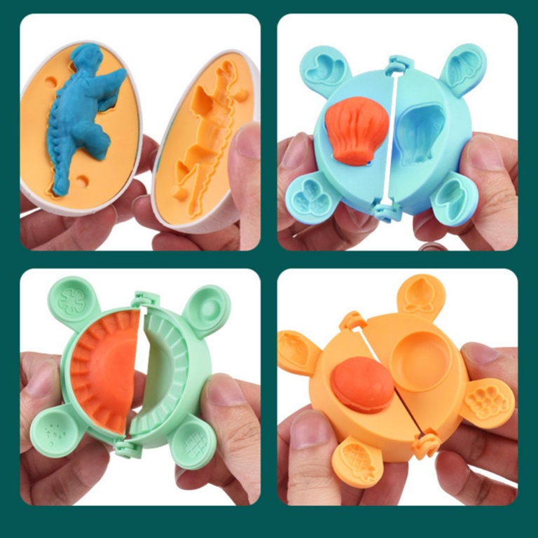 [FUNNY]Mainan Anak Plastisin Dan Cetakan Set Lengkap Motif Dino Dan Tupai / Mainan Lilin Plastisin / Mainan Playdough