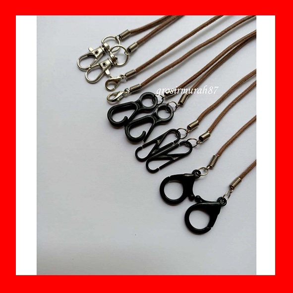 Tali masker dewasa lanyard kalung masker non elastis warna milo ready stok cantolan kokot cantolan besi atau plastik