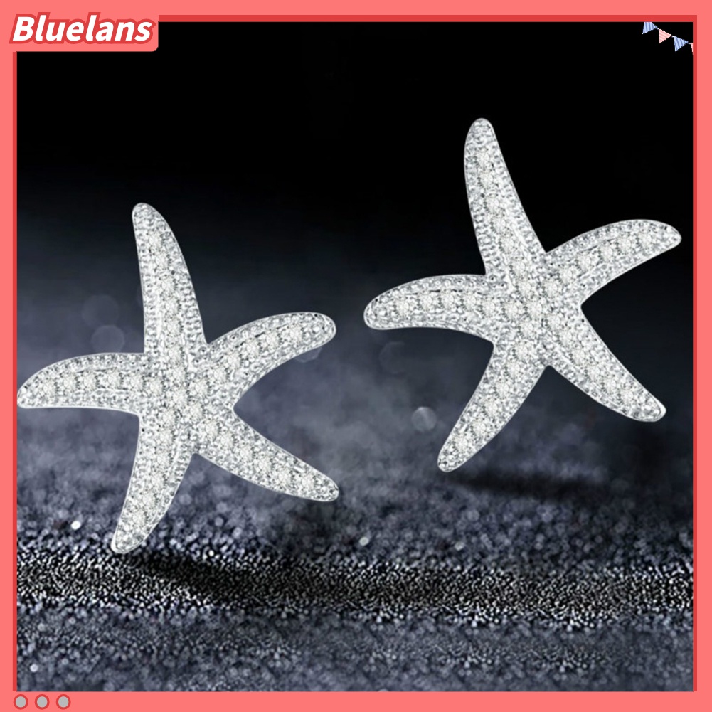 Anting Stud Cubic Zirconia Bentuk Bintang Laut Untuk Wanita
