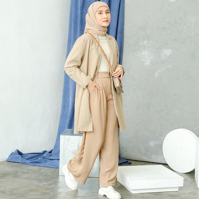 Emilly Longline Blazer | Blazer Panjang Berbahan Linen [YEPPUOUTFIT]