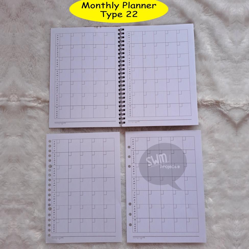 

[KODE PRODUK STT9Q5947] planner 22 - notebook spiral refill loose leaf kertas isi binder filler A5 A6 A7 journal monthly