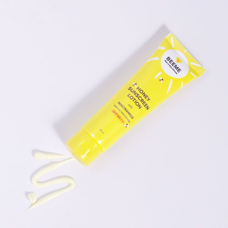 Beeme Honey Sunscreen Lotion With Niacinamide SPF 50 +++ / Sunblock Pelindung Tabir Surya Anti Matahari Bayi Anak Dewasa