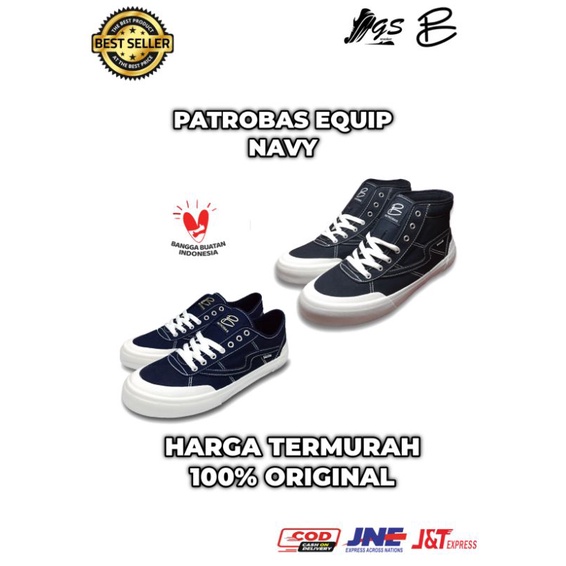 Sepatu Patrobas patrobas Equip low navy patrobas Equip high navy  Sepatu Sneakers Canvas Pria/Wanita