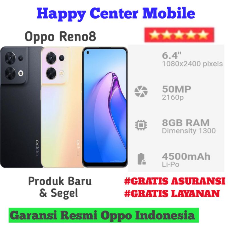 OPPO RENO 8 4G [8GB+5GB]+256GB GARANSI RESMI