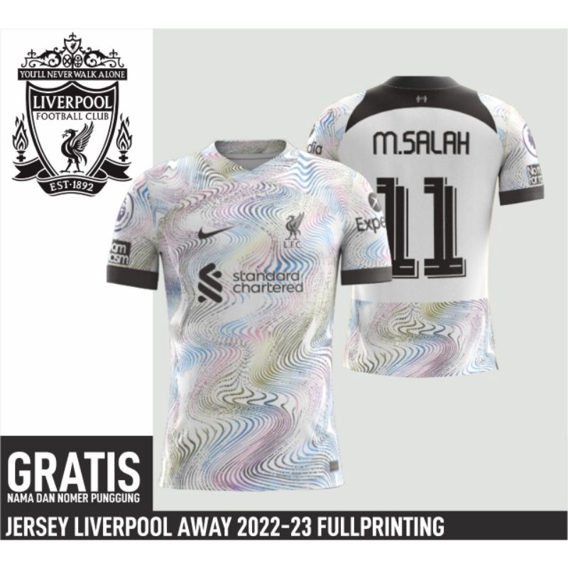 Jersey Liverpool away 2022/2023 Full Printing (Gratis nama dan nomor punggung) Nameset