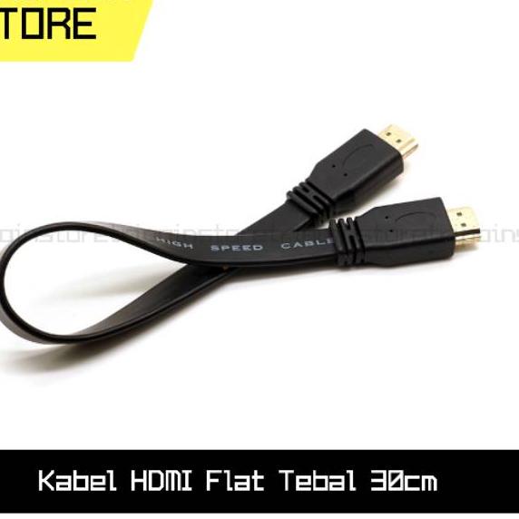 NEW !!! 10.10 Kabel HDMI Pendek Model Pipih Tebal Ukuran 30 cm - HDMI Cable Flat 30cm [KODE 66]