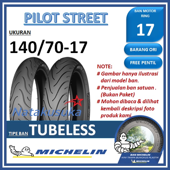 Michelin Pilot Street 140/70 - 17 Tubeless (TL)