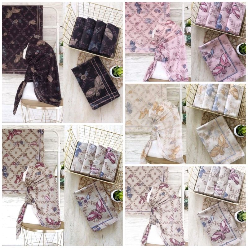 kerudung segi empat  motif voal motif lasercut denay motif voal motif premium (harga grosir partai)