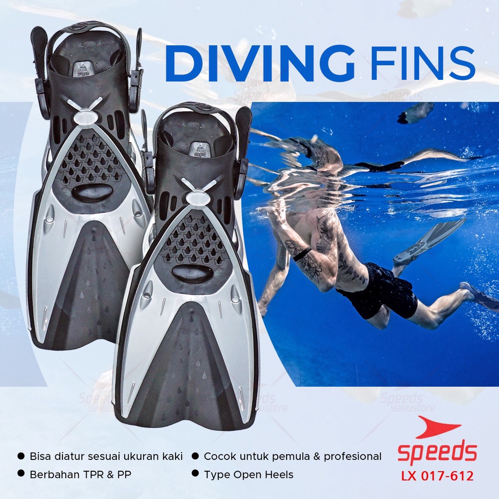 SPEEDS Kaki Katak Fins Swimming Fin Diving Kaki Katak Selam Diving Snorkeling Fin 017-612