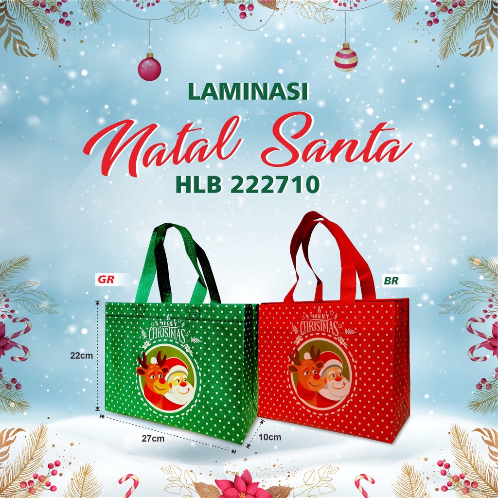 

ALTHEA Tas Natal Souvenir Tas Bingkisan Natal Goodie Bag Christmas Tas Parcel Christmas 22x27x10 LAMINASI
