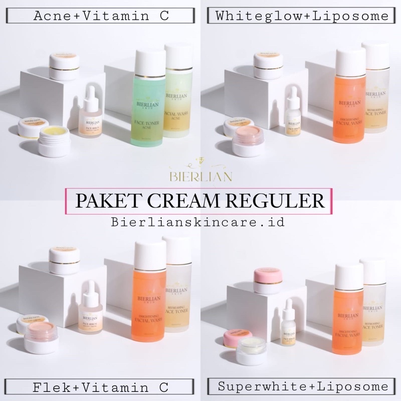 BIERLIAN PAKET CREAM WAJAH WHITEGLOW SUPERWHITE ACNE FLEK BIERLIAN SKINCARE