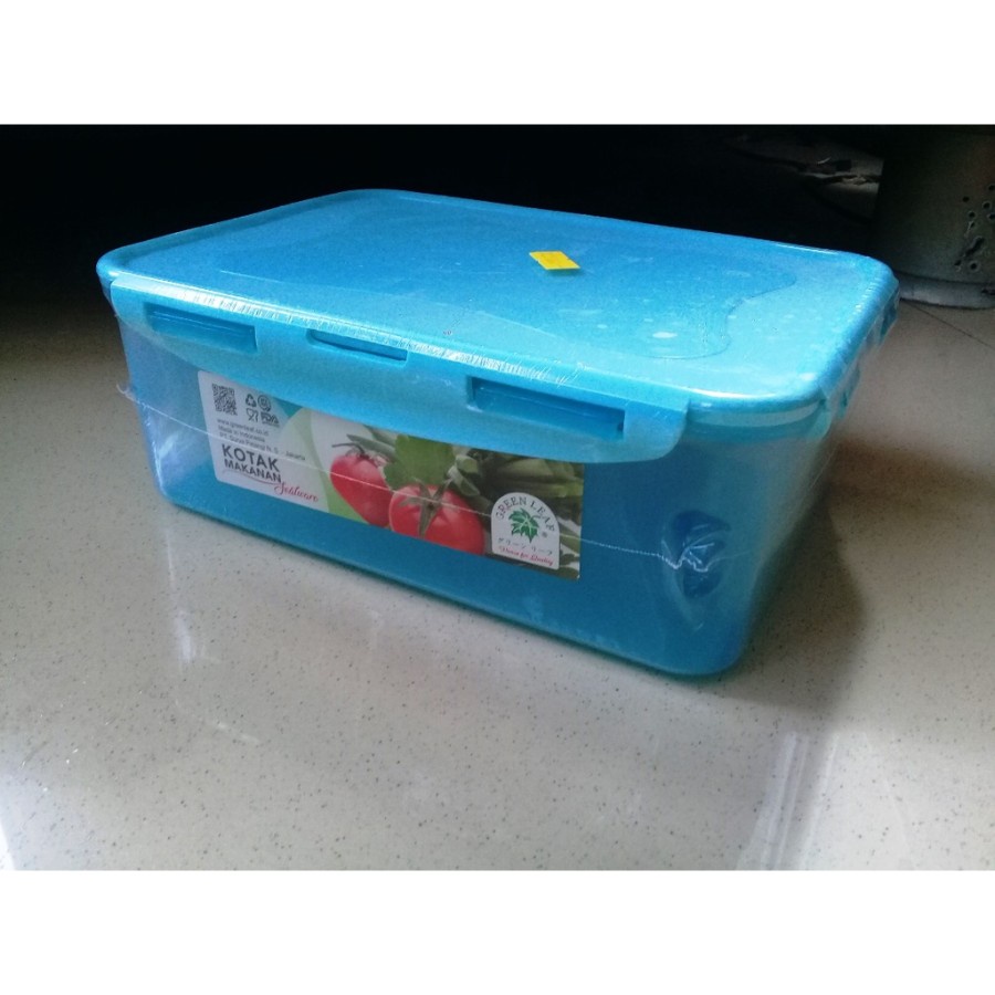 Kotak Makan 3 Liter Green Leaf 7264 Box Container Daging Sayur Plastik