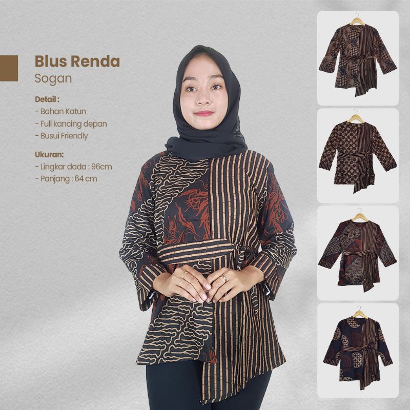 Blus Batik Sogan Tali Pinggang - Naira Batik