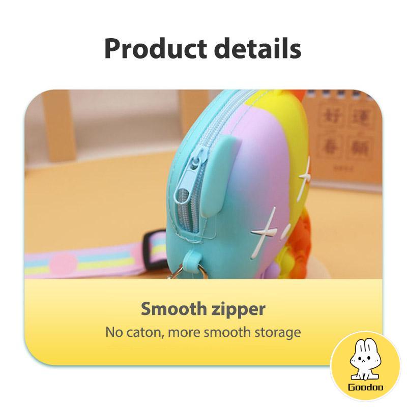 Kekerasan Beruang Dompet Koin Silikon Dekompresi Gelembung Pinch Messenger Tas Mainan Selempang -Doo